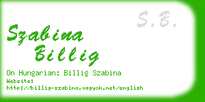 szabina billig business card